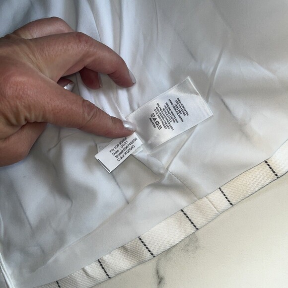 NEW EXPRESS $198 White Black Stripe Linen Blend Double Breasted Blazer Size XS - Picture 10 of 13